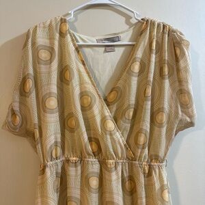 Forever 21 Cream Tan Wrap Tiered Maxi Dress